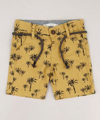 Bermuda-de-Sarja-Infantil-Estampada-de-Coqueiros-com-Cordao-Mostarda-9684473-Mostarda_1