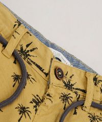 Bermuda-de-Sarja-Infantil-Estampada-de-Coqueiros-com-Cordao-Mostarda-9684473-Mostarda_5