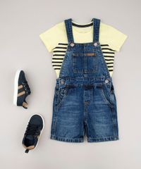 Camiseta-Infantil-com-Bolso-e-Listras-Manga-Curta-Amarela-Claro-9537827-Amarelo_Claro_4