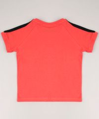 Camiseta-Infantil-Mickey-com-Faixas-Laterais-Manga-Curta-Coral-9672266-Coral_3