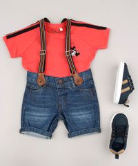 Camiseta-Infantil-Mickey-com-Faixas-Laterais-Manga-Curta-Coral-9672266-Coral_4