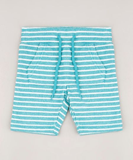 Bermuda-Infantil-Atoalhada-Listrada-com-Bolso-Verde-Agua-9545847-Verde_Agua_1