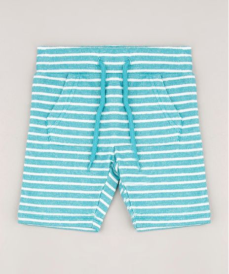 Bermuda-Infantil-Atoalhada-Listrada-com-Bolso-Verde-Agua-9545847-Verde_Agua_1