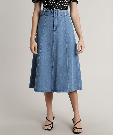 Saia-Jeans-Feminina-Mindset-Midi-com-Cinto-Azul-Claro-9707545-Azul_Claro_1