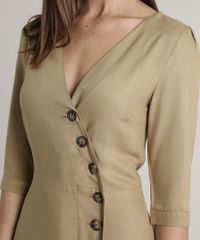 Vestido-Feminino-Mindset-Curto-Transpassado-Manga-3-4-Bege-Escuro-9683294-Bege_Escuro_4