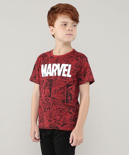 Camiseta Infantil Marvel Estampada Quadrinhos Manga Curta Vermelha - 8 é ruim? Camiseta Infantil Marvel Estampada Quadrinhos Manga Curta Vermelha - 8 é boa?