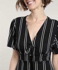 Vestido-Feminino-Curto-Listrado-com-No-Manga-Curta-Preto-9695355-Preto_4