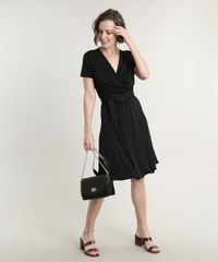 Vestido-Feminino-Curto-Transpassado-com-Faixa-para-Amarrar-Manga-Curta-Preto-9693042-Preto_3