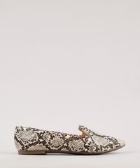 Sapatilha-Feminina-Via-Uno-All-Day-Confortavel-Bico-Fino-Estampada-Texturizada-Animal-Print-de-Cobra-Bege-9675408-Bege_1
