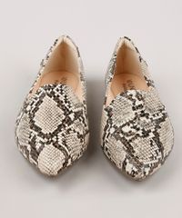 Sapatilha-Feminina-Via-Uno-All-Day-Confortavel-Bico-Fino-Estampada-Texturizada-Animal-Print-de-Cobra-Bege-9675408-Bege_4