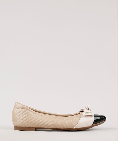 Sapatilha-Feminina-Modare-Ultra-Conforto-Bico-Fino-em-Matelasse-com-Laco-Bege-9714611-Bege_1