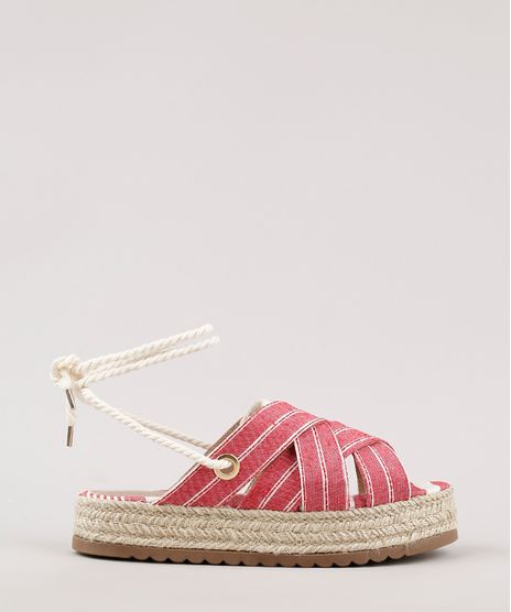 Sandalia-Feminina-Oneself-Flatform-com-Amarracao-Vermelho-9705064-Vermelho_1