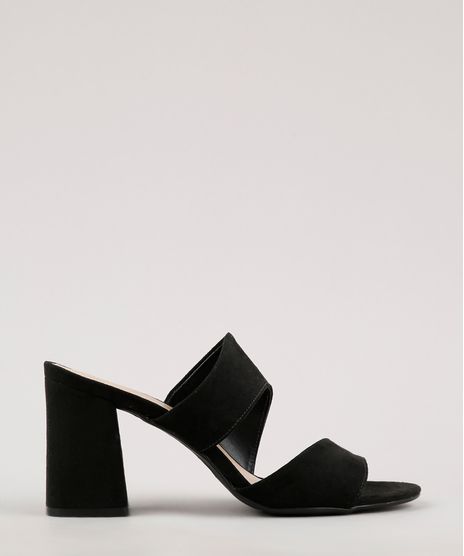 Tamanco-Feminino-Via-Uno-Salto-Quadrado-em-Suede-Preto-9673917-Preto_1