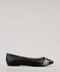 Sapatilha-Feminina-Via-Uno-All-Day-Confortavel-Bico-Fino-com-Recorte-Animal-Print-Preta-9675410-Preto_1