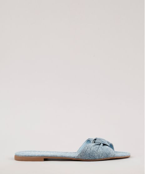 Rasteira-Jeans-Feminina-Oneself-com-Laco-Azul-Medio-9709345-Azul_Medio_1