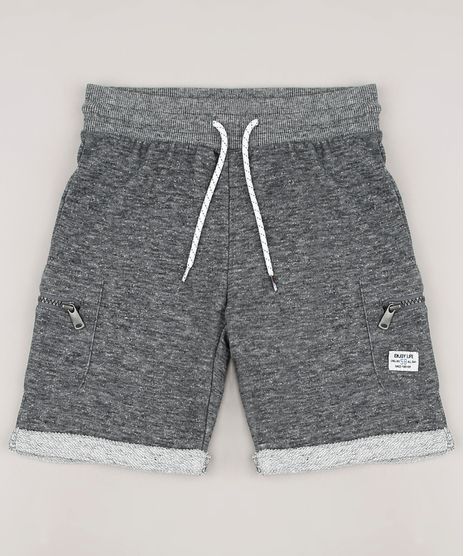 Bermuda-Infantil-em-Moletom-com-Bolsos-e-Barra-Dobrada-Cinza-Mescla-Escuro-9559065-Cinza_Mescla_Escuro_1