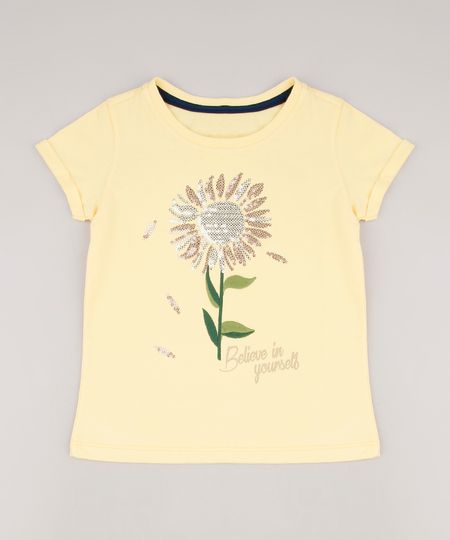 Blusa-Infantil-Girassol-com-Paetes-e-Bordado-Manga-Curta-Amarela-9678621-Amarelo_1
