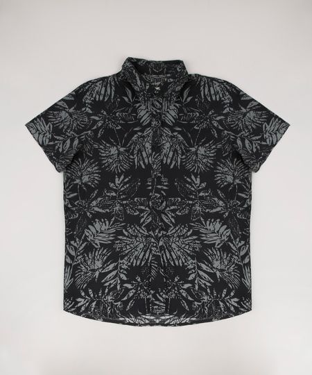 Camisa-Infantil-Estampada-de-Folhagem-Manga-Curta-Preta-9660660-Preto_1 Camisa-Infantil-Estampada-de-Folhagem-Manga-Curta-Preta-9660660-Preto_1