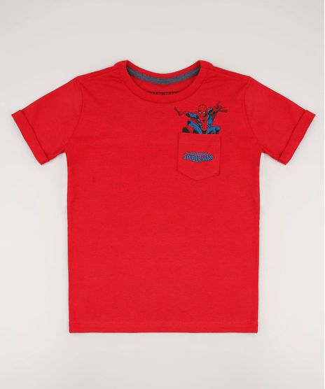 Camiseta-Infantil-Homem-Aranha-com-Bolso-Estampado-Manga-Curta-Vermelha-9727917-Vermelho_1