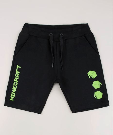 Bermuda-Infantil-Minecraft-em-Moletom-com-Bolsos-Preta-9674516-Preto_1