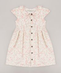 Vestido-Infantil-Estampado-Floral-com-Linho-e-Botoes-Manga-Curta-Off-White-9708693-Off_White_1