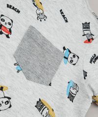 Camiseta-Infantil-Bichinhos-Surfistas-com-Bolso-Manga-Curta--Cinza-Mescla-Claro-9660060-Cinza_Mescla_Claro_4