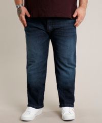 Calca-Jeans-Masculina-Plus-Size-Reta-com-Bolsos-Azul-Escuro-9693980-Azul_Escuro_1