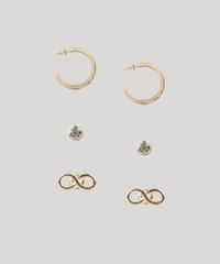 Kit-de-3-Brincos-Femininos-Folheados-Dourado-9657467-Dourado_1