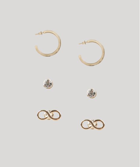 Kit-de-3-Brincos-Femininos-Folheados-Dourado-9657467-Dourado_1