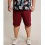 Bermuda-de-Sarja-Masculina-Plus-Size-Reta-com-Bolsos-Vinho-9435482-Vinho_1_1