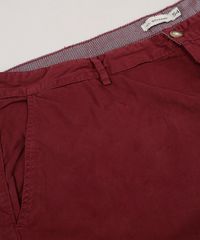 Bermuda-de-Sarja-Masculina-Plus-Size-Reta-com-Bolsos-Vinho-9435482-Vinho_1_2