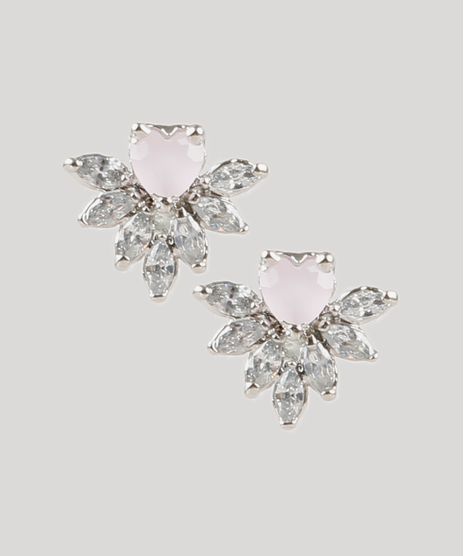 Brinco-Feminino-Folheado-com-Pedra-Zirconia-Prateado-9662417-Prateado_1