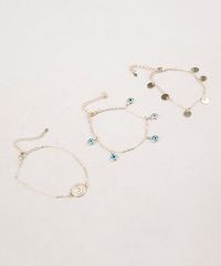 Kit-de-3-Pulseiras-Femininas-Folheadas-com-Pingentes-de-Amuletos-Dourado-9657453-Dourado_1