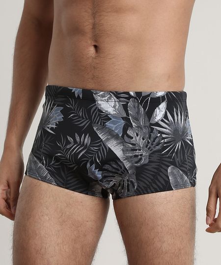 Sunga-Masculina-Slip-Estampada-Folhagens-Preta-9673674-Preto_1