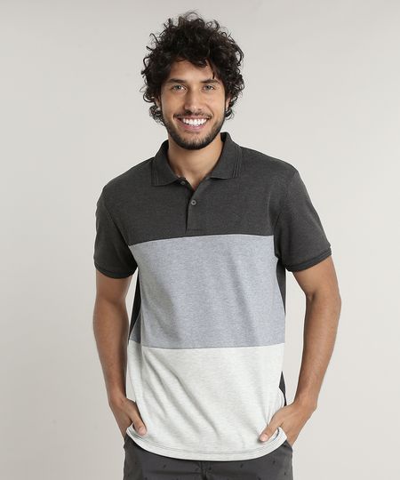 Polo-Masculina-Comfort-Fit-com-Recortes-Manga-Curta-Chumbo-9642762-Chumbo_1