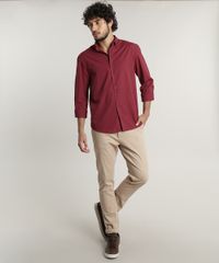 Camisa-Masculina-Comfort-Fit-Estampada-Xadrez-Manga-Longa--Vermelha-9523415-Vermelho_3