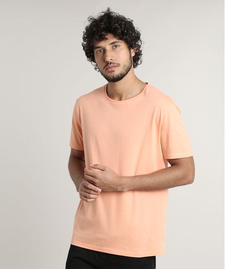Camiseta-Masculina-Basica-Comfort-Fit-Manga-Curta-Gola-Careca-Laranja-Claro-9649642-Laranja_Claro_1