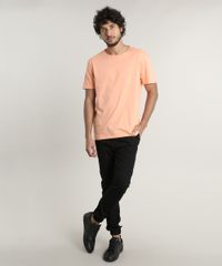 Camiseta-Masculina-Basica-Comfort-Fit-Manga-Curta-Gola-Careca-Laranja-Claro-9649642-Laranja_Claro_3