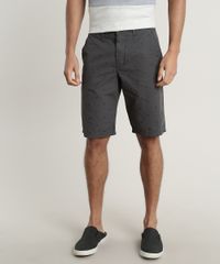 Bermuda-Masculina-Reta-Estampada-Mini-Print-de-Folhagem-Chumbo-9693169-Chumbo_1