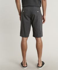 Bermuda-Masculina-Reta-Estampada-Mini-Print-de-Folhagem-Chumbo-9693169-Chumbo_4