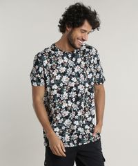 Camiseta-Masculina-Comfort-Estampada-Floral-Manga-Curta-Gola-Careca--Preta-9607436-Preto_1