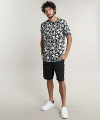 Camiseta-Masculina-Comfort-Estampada-Floral-Manga-Curta-Gola-Careca--Preta-9607436-Preto_3