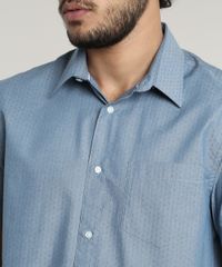 Camisa-Masculina-Comfort-Maquinetada-Estampada-de-Poa-Manga-Longa-Azul-9515014-Azul_4