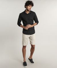 Camisa-Masculina-Slim-Maquinetada-Estampada-Mini-Print-Manga-Longa-Preta-9523404-Preto_3