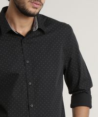 Camisa-Masculina-Slim-Maquinetada-Estampada-Mini-Print-Manga-Longa-Preta-9523404-Preto_4