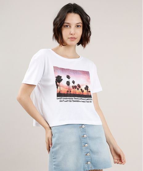 Blusa-Feminina-Ampla--Sunset-Lover--Manga-Curta-Decote-Redondo-Branca-9700794-Branco_1