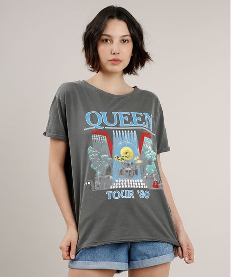 Blusa-Feminina-de-Banda-Queen-Manga-Curta-Decote-Redondo-Chumbo-9710246-Chumbo_1
