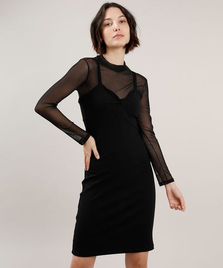 Vestido-Feminino-Curto-Canelado-com-No-Alca-Fina-Preto-9700806-Preto_1