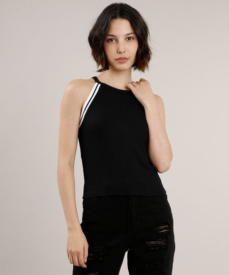 Regata-Feminina-Halter-Neck-Canelada-com-Listras-Preta-9700793-Preto_1