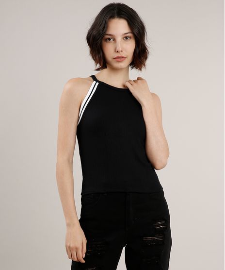 Regata-Feminina-Halter-Neck-Canelada-com-Listras-Preta-9700793-Preto_1
